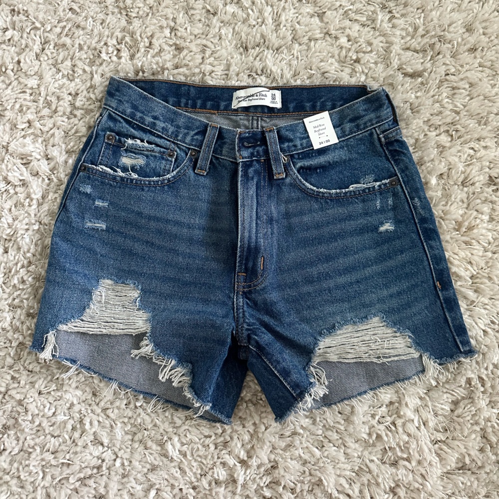 Abercrombie & Fitch Blue Jean Shorts Distressed Style